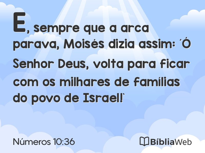 Números 10:36 em imagem para compartilhar