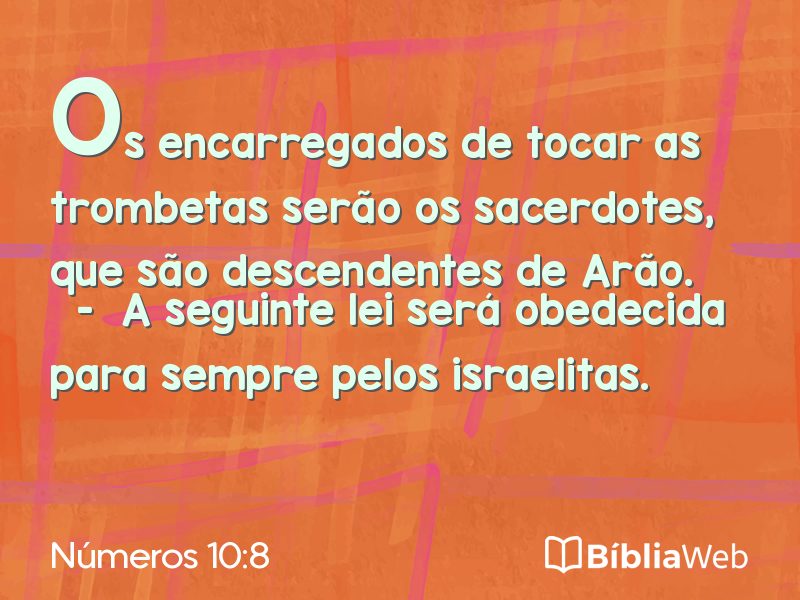 Números 10:8 em imagem para compartilhar