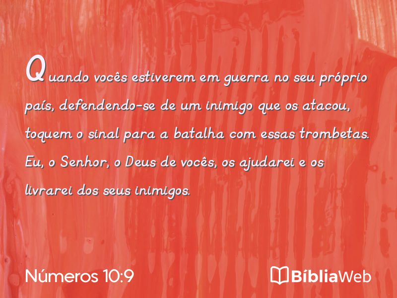 Números 10:9 em imagem para compartilhar