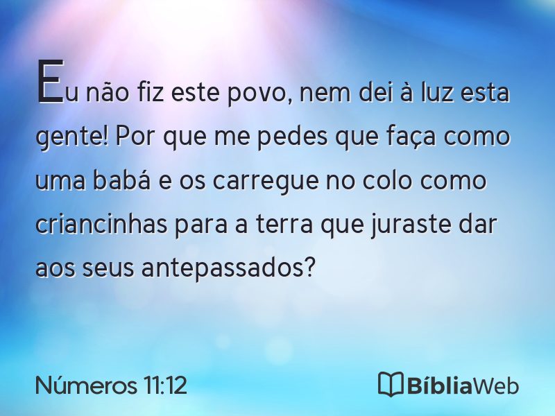 Números 11:12 em imagem para compartilhar