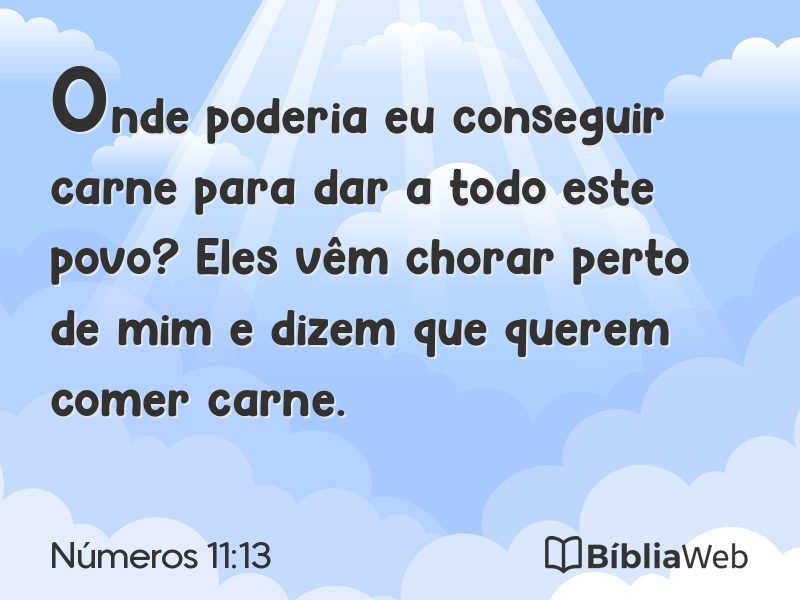 Números 11:13 em imagem para compartilhar