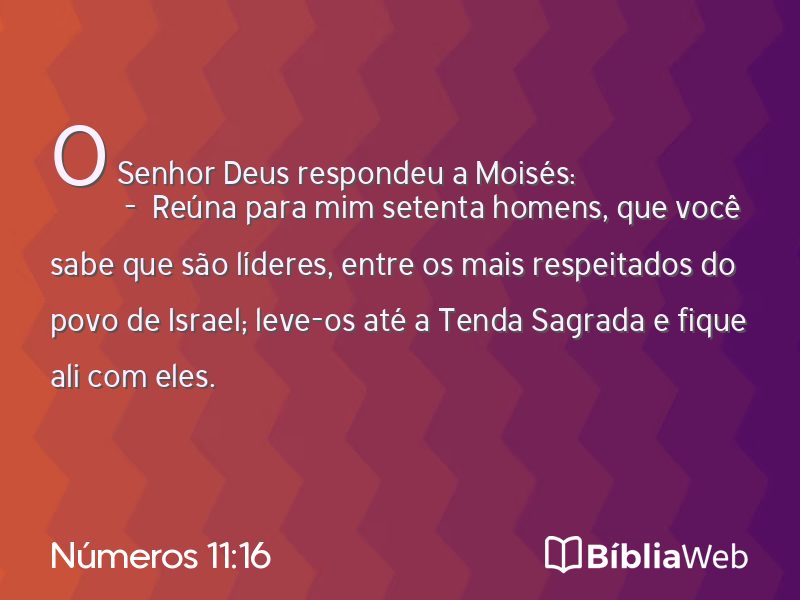Números 11:16 em imagem para compartilhar
