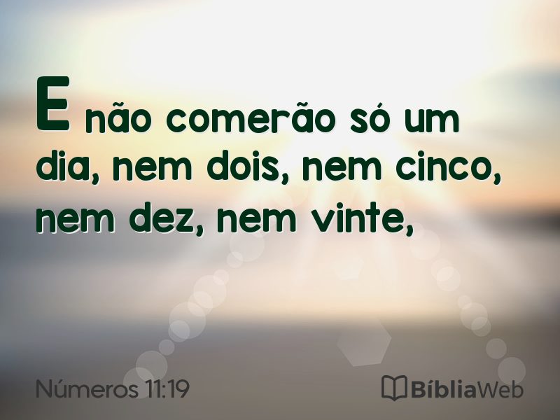 Números 11:19 em imagem para compartilhar
