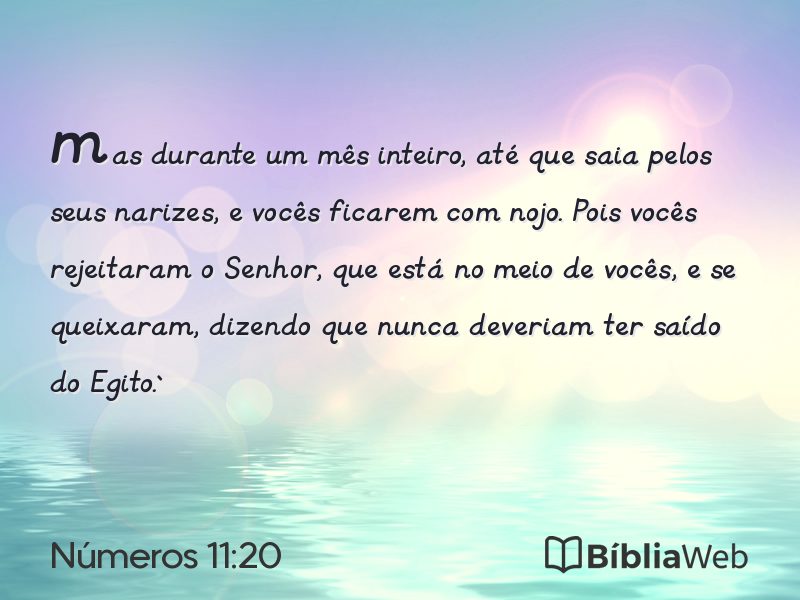Números 11:20 em imagem para compartilhar