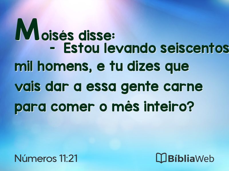 Números 11:21 em imagem para compartilhar