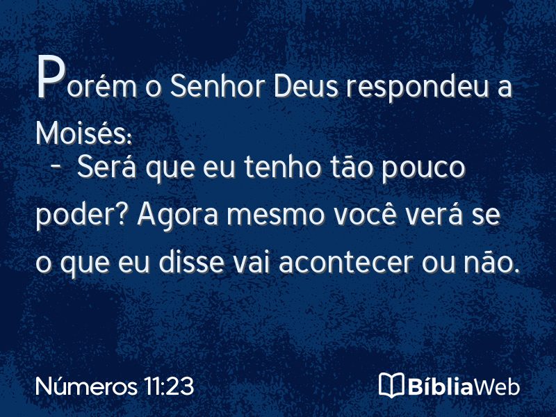 Números 11:23 em imagem para compartilhar