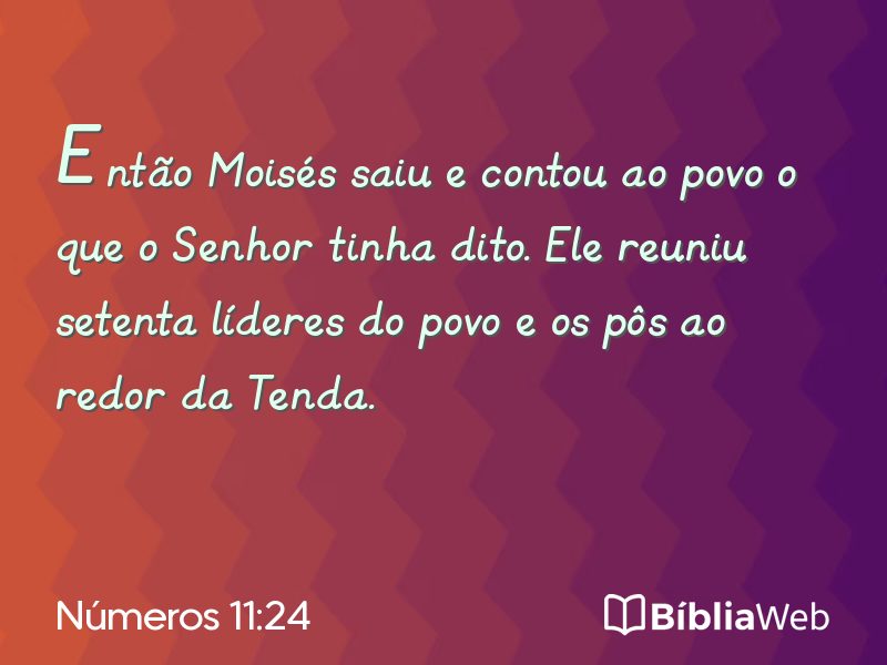 Números 11:24 em imagem para compartilhar