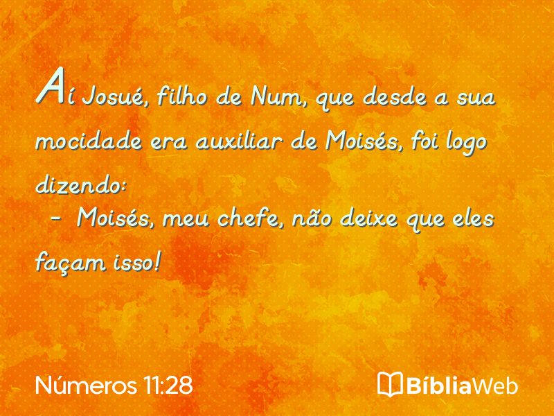 Números 11:28 em imagem para compartilhar