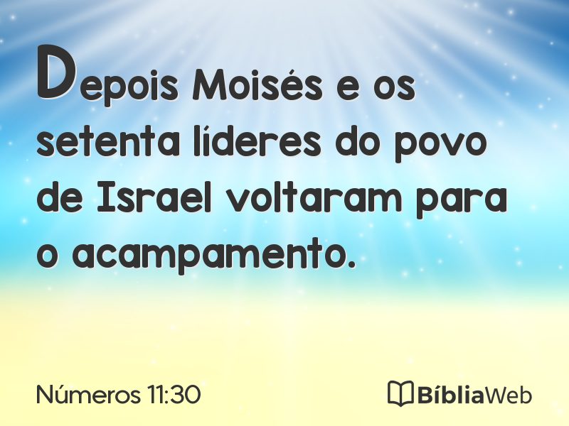 Números 11:30 em imagem para compartilhar
