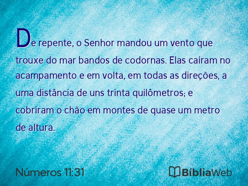 Números 11:31 em imagem para compartilhar