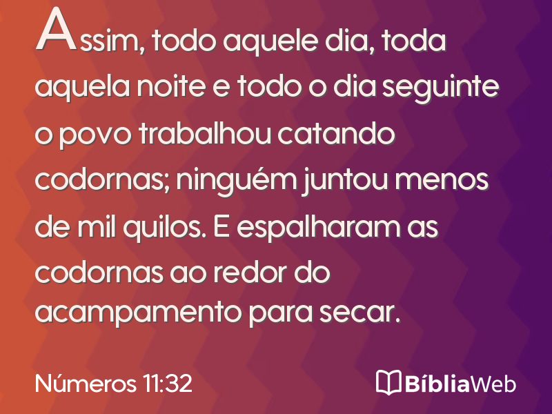 Números 11:32 em imagem para compartilhar