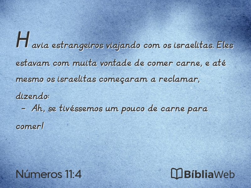 Números 11:4 em imagem para compartilhar