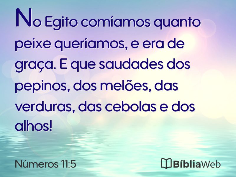 Números 11:5 em imagem para compartilhar