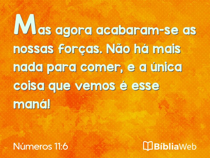Números 11:6 em imagem para compartilhar