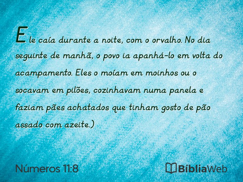 Números 11:8 em imagem para compartilhar