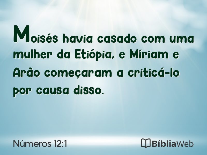 Números 12:1 em imagem para compartilhar