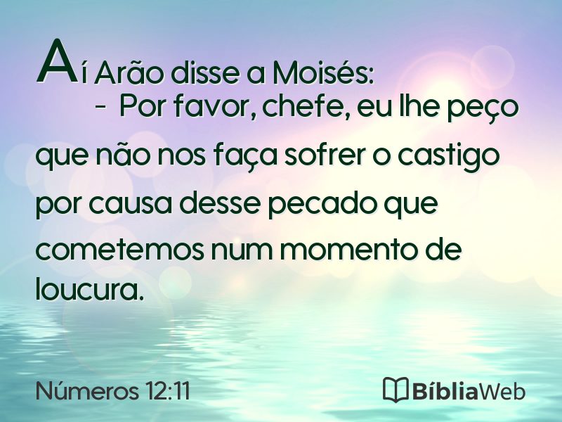 Números 12:11 em imagem para compartilhar