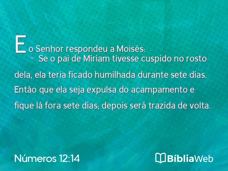Números 12:14 em imagem para compartilhar