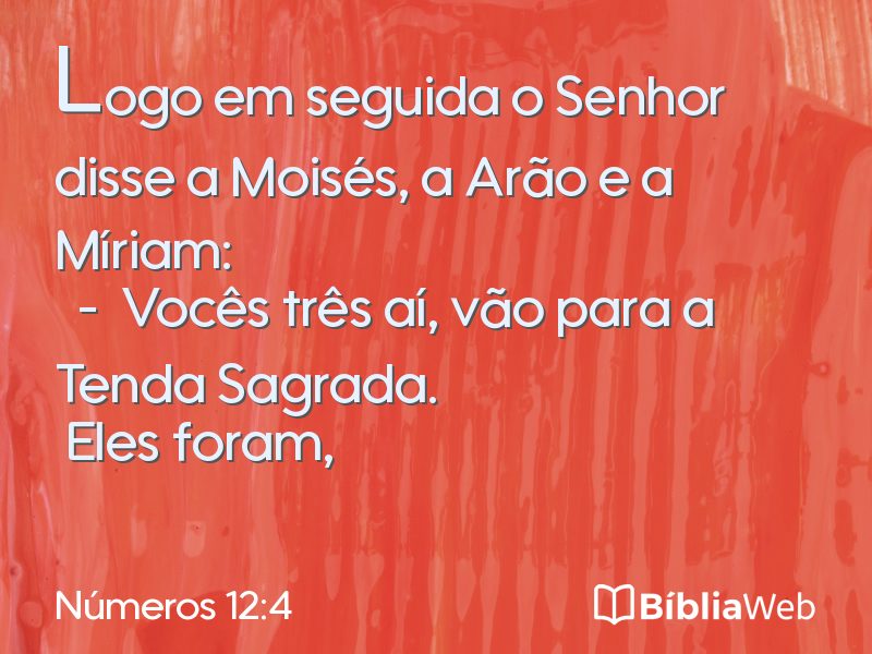Números 12:4 em imagem para compartilhar