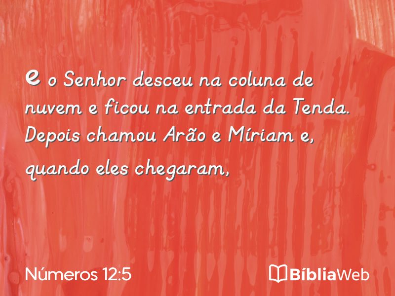 Números 12:5 em imagem para compartilhar