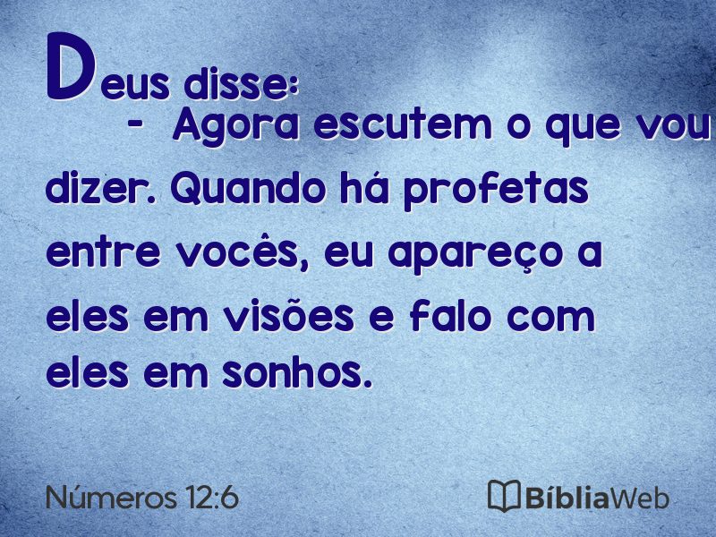 Números 12:6 em imagem para compartilhar