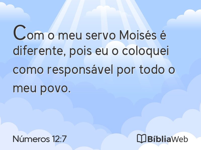 Números 12:7 em imagem para compartilhar