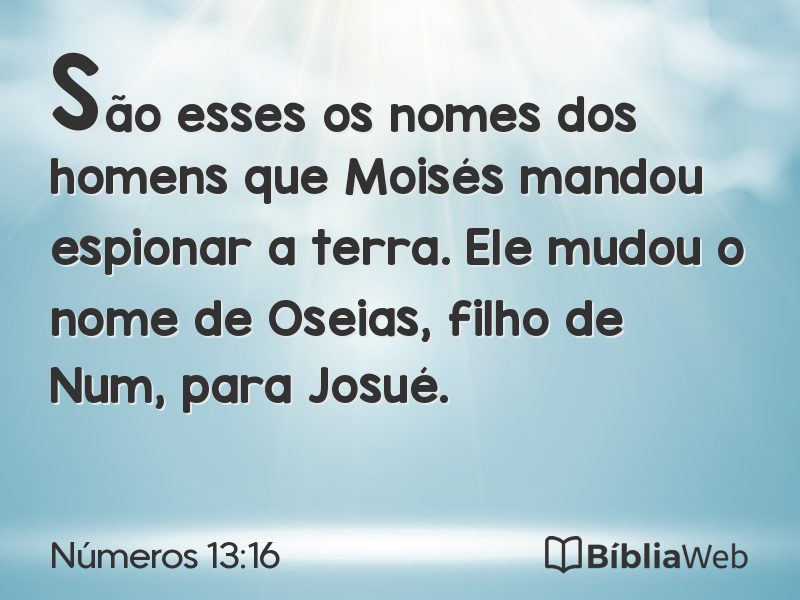 Números 13:16 em imagem para compartilhar