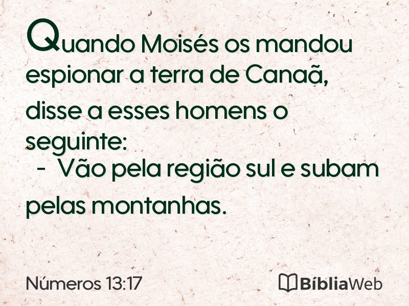 Números 13:17 em imagem para compartilhar