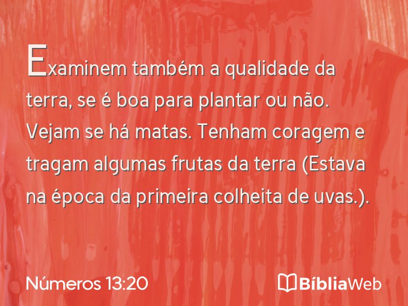 Números 13:20 em imagem para compartilhar