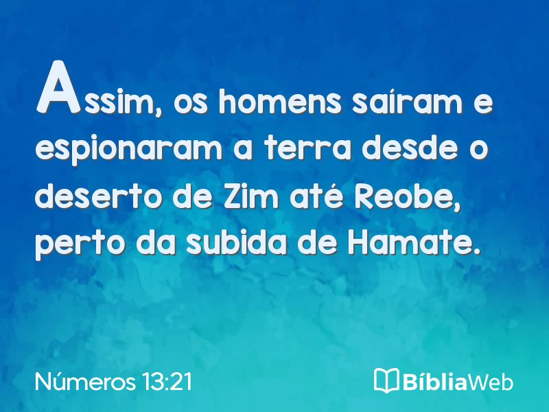 Números 13:21 em imagem para compartilhar