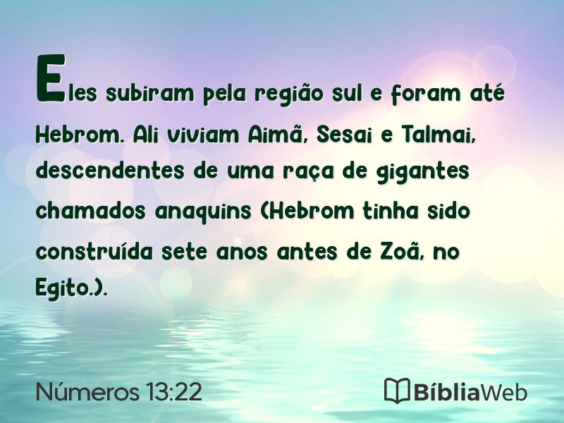 Números 13:22 em imagem para compartilhar
