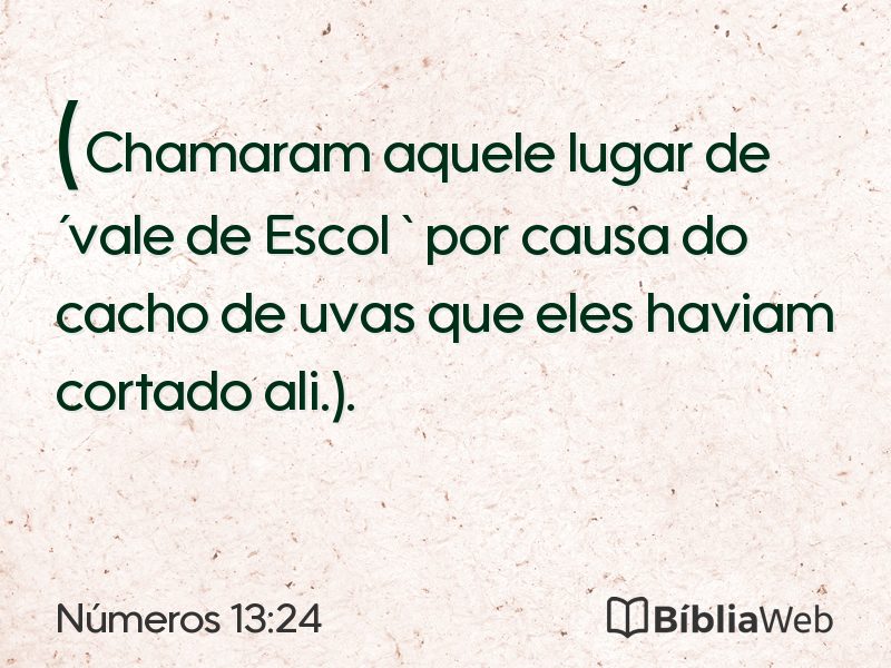 Números 13:24 em imagem para compartilhar