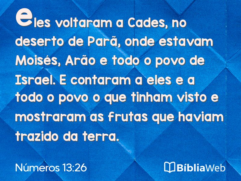 Números 13:26 em imagem para compartilhar