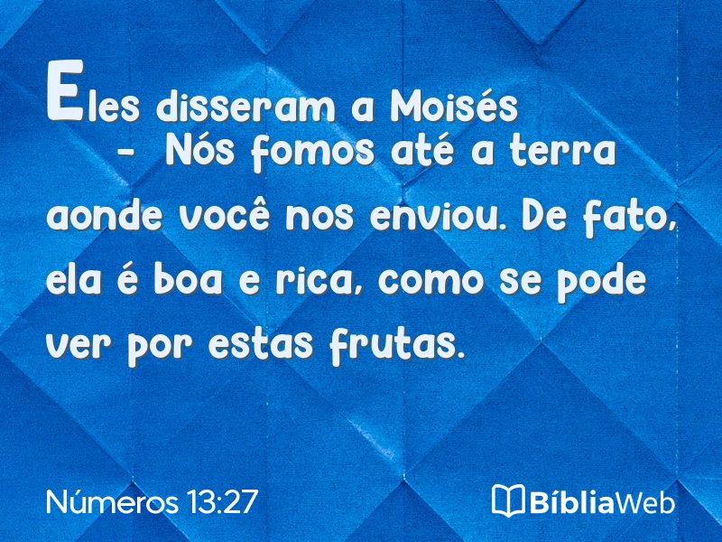 Números 13:27 em imagem para compartilhar
