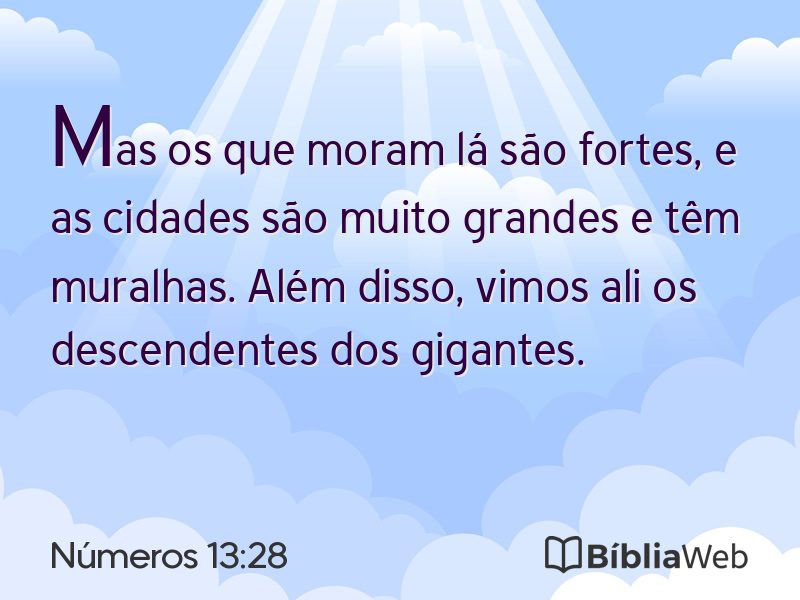 Números 13:28 em imagem para compartilhar