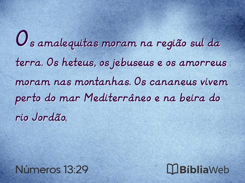 Números 13:29 em imagem para compartilhar