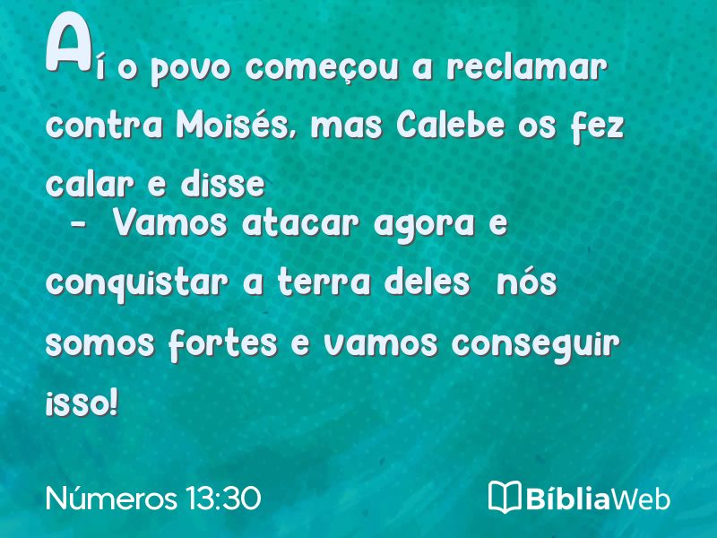 Números 13:30 em imagem para compartilhar