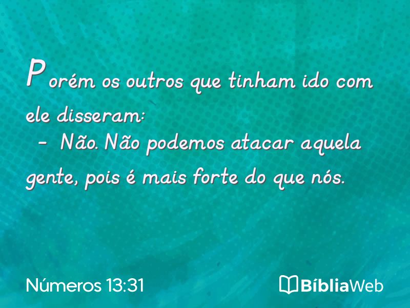 Números 13:31 em imagem para compartilhar
