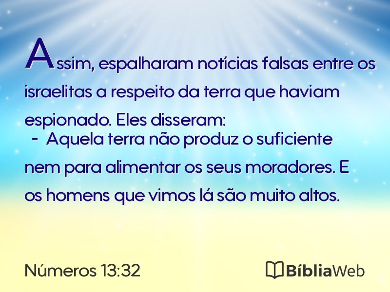 Números 13:32 em imagem para compartilhar