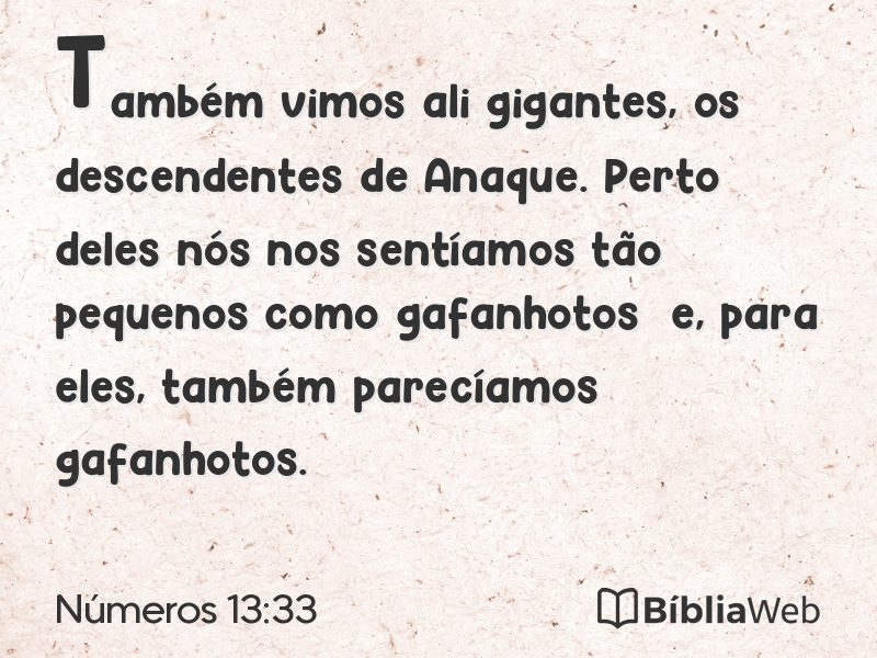 Números 13:33 em imagem para compartilhar