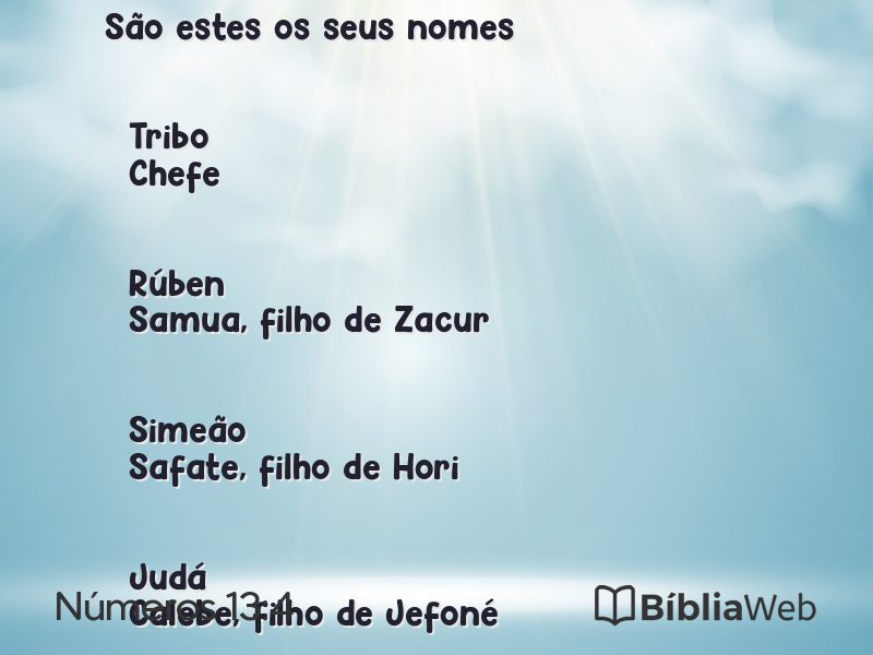Números 13:4 em imagem para compartilhar