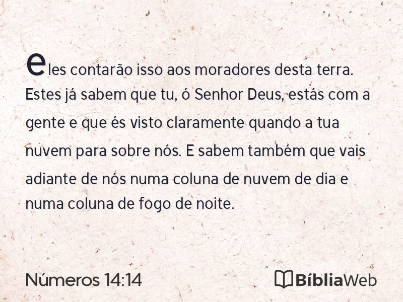 Números 14:14 em imagem para compartilhar
