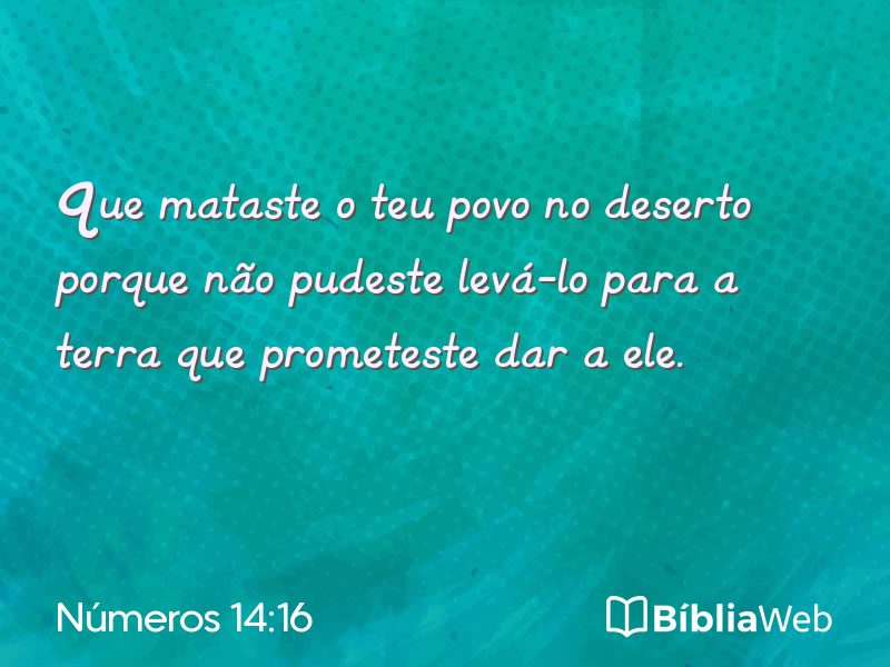 Números 14:16 em imagem para compartilhar