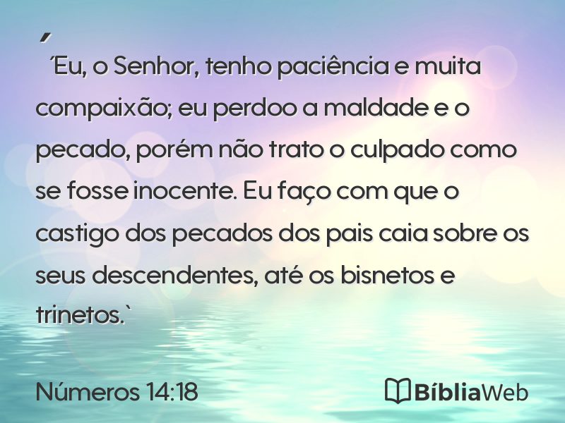 Números 14:18 em imagem para compartilhar