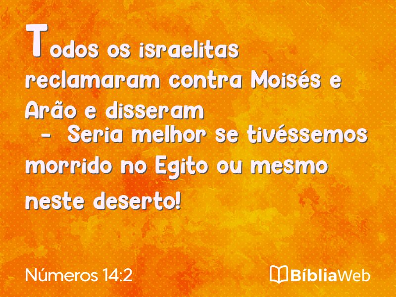 Números 14:2 em imagem para compartilhar