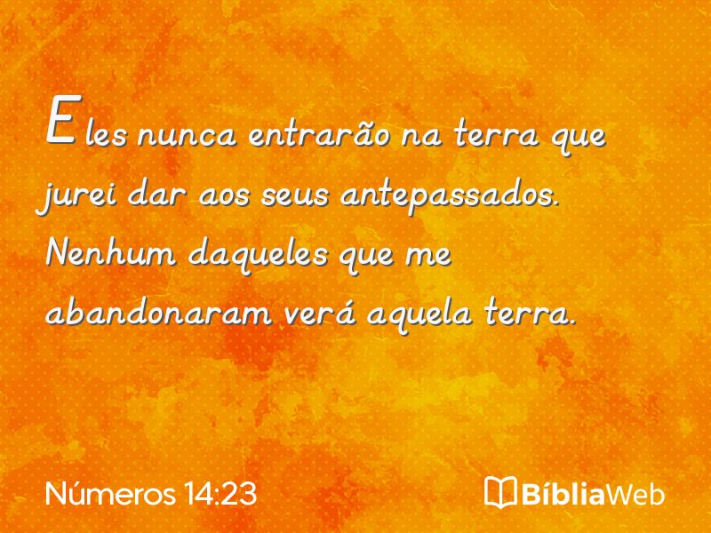 Números 14:23 em imagem para compartilhar