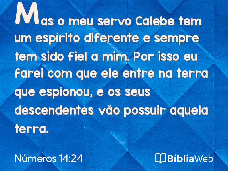 Números 14:24 em imagem para compartilhar