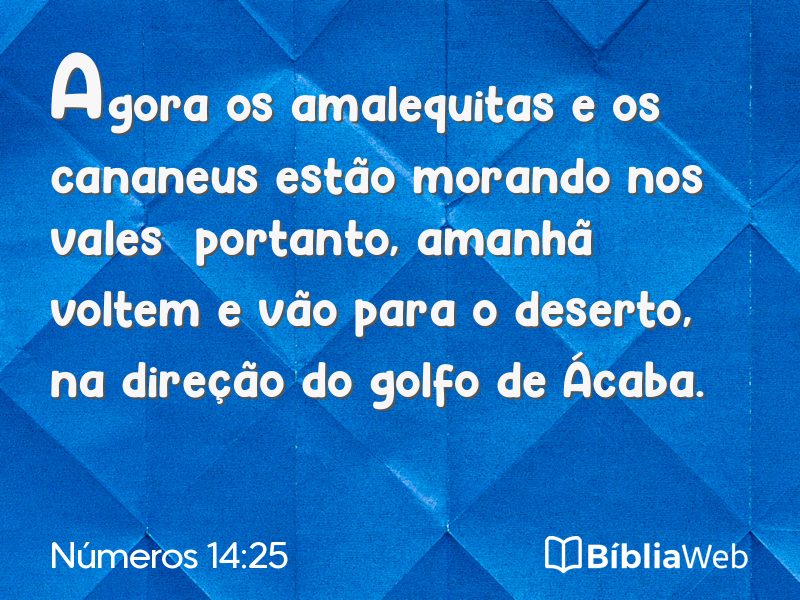 Números 14:25 em imagem para compartilhar