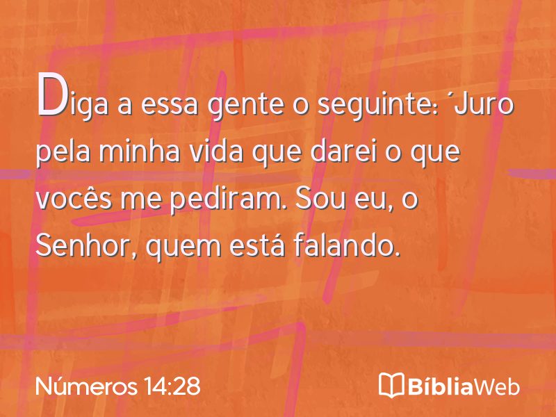 Números 14:28 em imagem para compartilhar