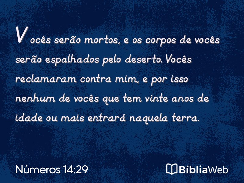Números 14:29 em imagem para compartilhar